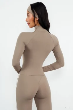Cloud II™ Fitted Half Zip - Cashew Contrast