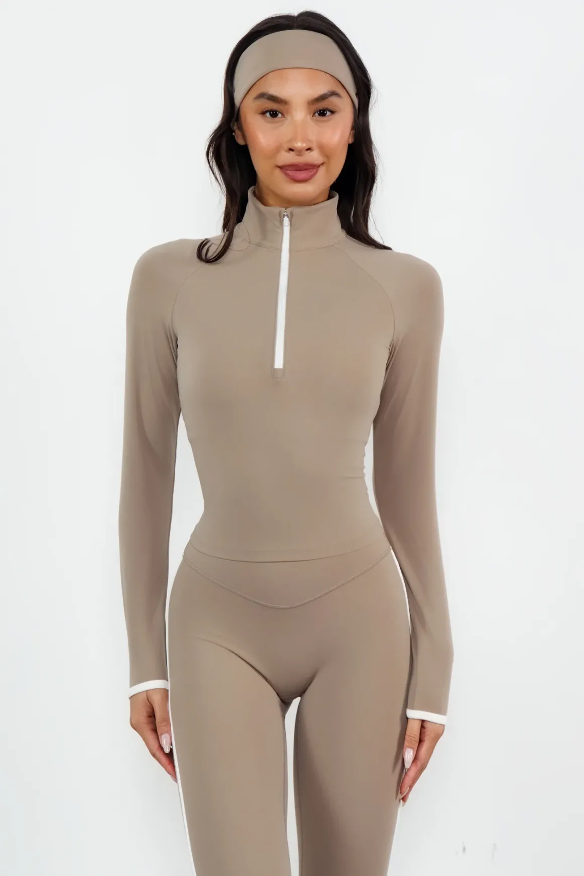 Cloud II™ Fitted Half Zip - Cashew Contrast