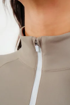 Cloud II™ Fitted Half Zip - Cashew Contrast