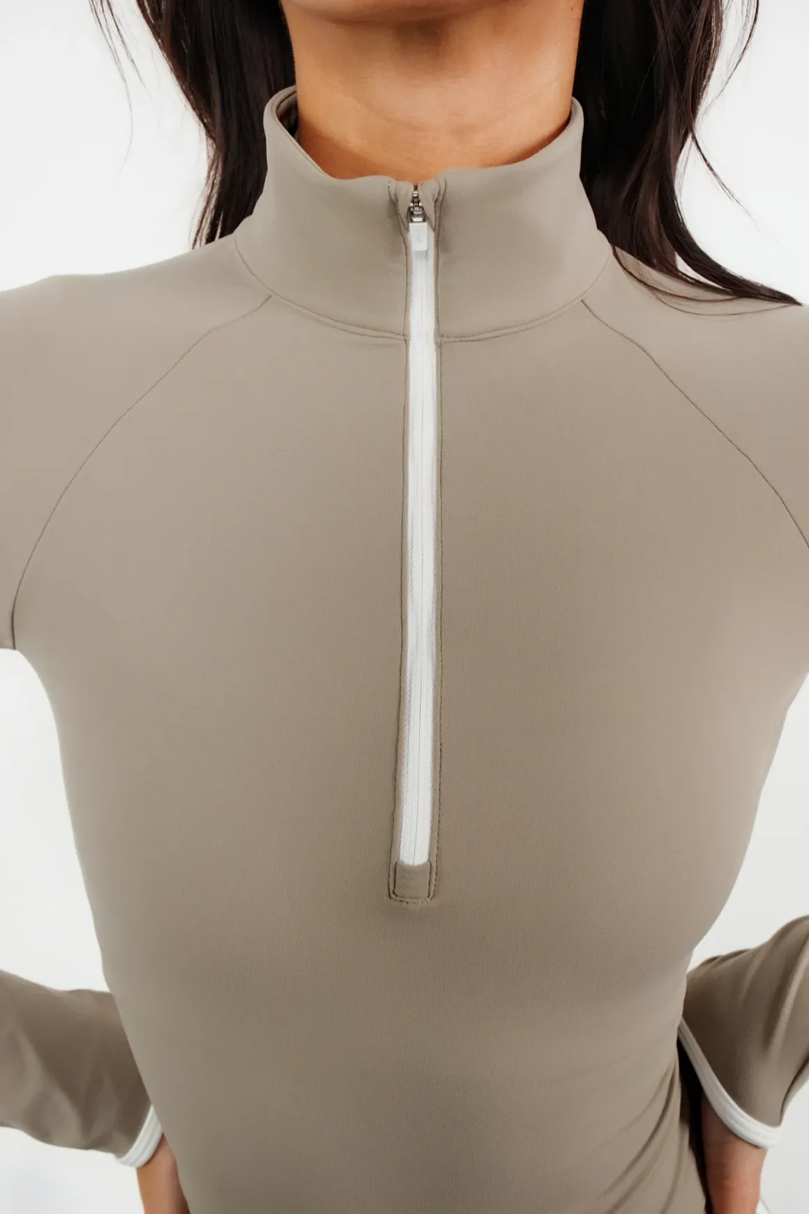 Cloud II™ Fitted Half Zip - Cashew Contrast