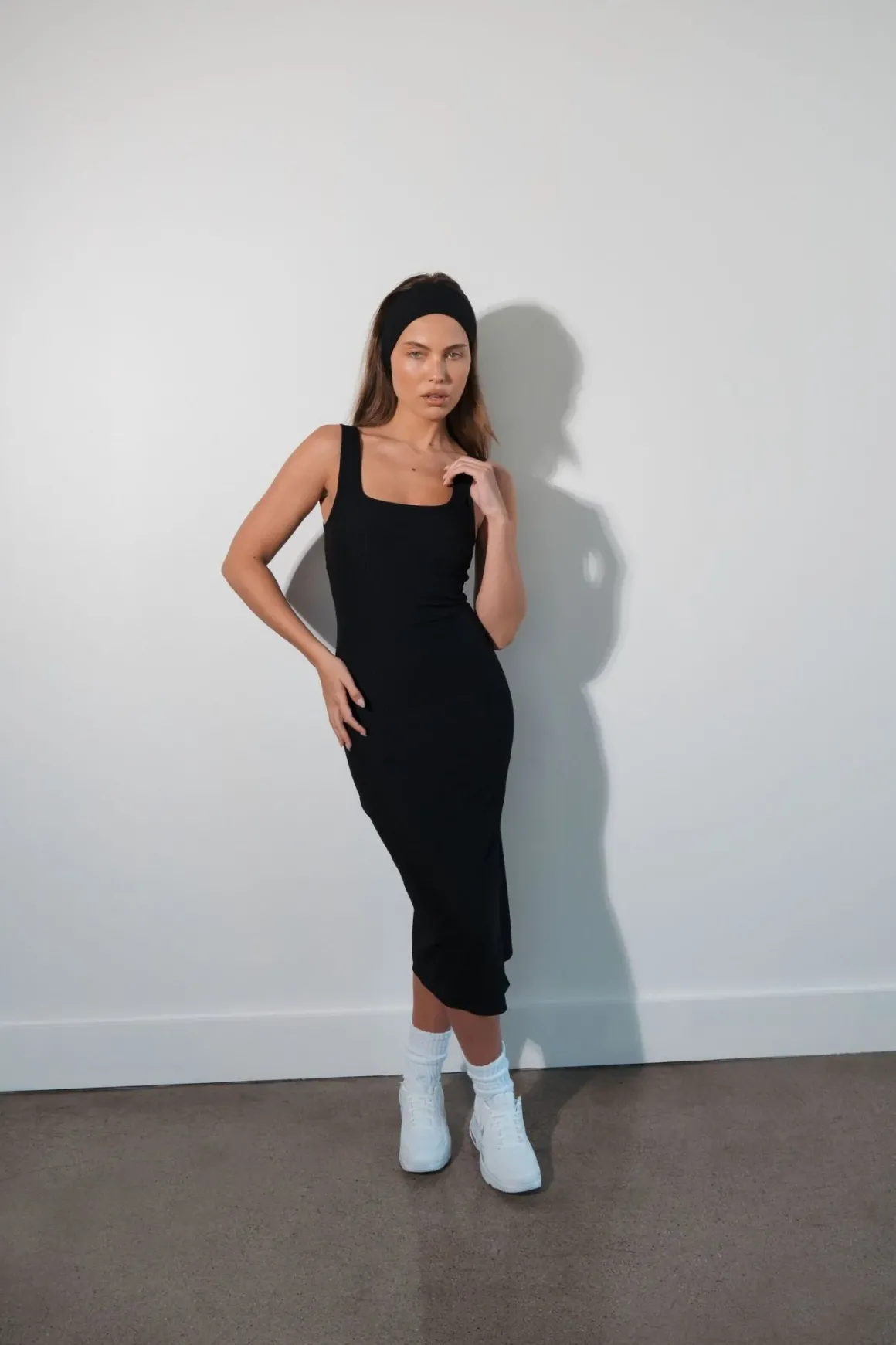 Cloud II™ Rib Basic Midi Dress - Midnight