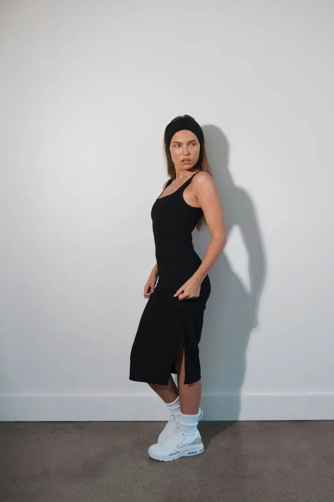 Cloud II™ Rib Basic Midi Dress - Midnight