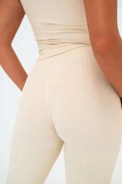 Cloud II™ Rib Cinch Wide Leg Trouser - Ivory