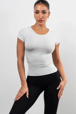 Vitality Basis® Raglan Tee - Stone Heather