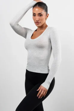 Vitality Basis® Scoop Long Sleeve - Stone Heather