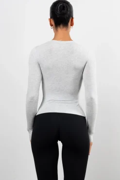 Vitality Basis® Scoop Long Sleeve - Stone Heather