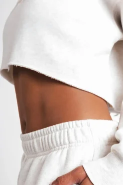 Vitality Cozy® Raw Hem Crop - Oat Marl - Varsity