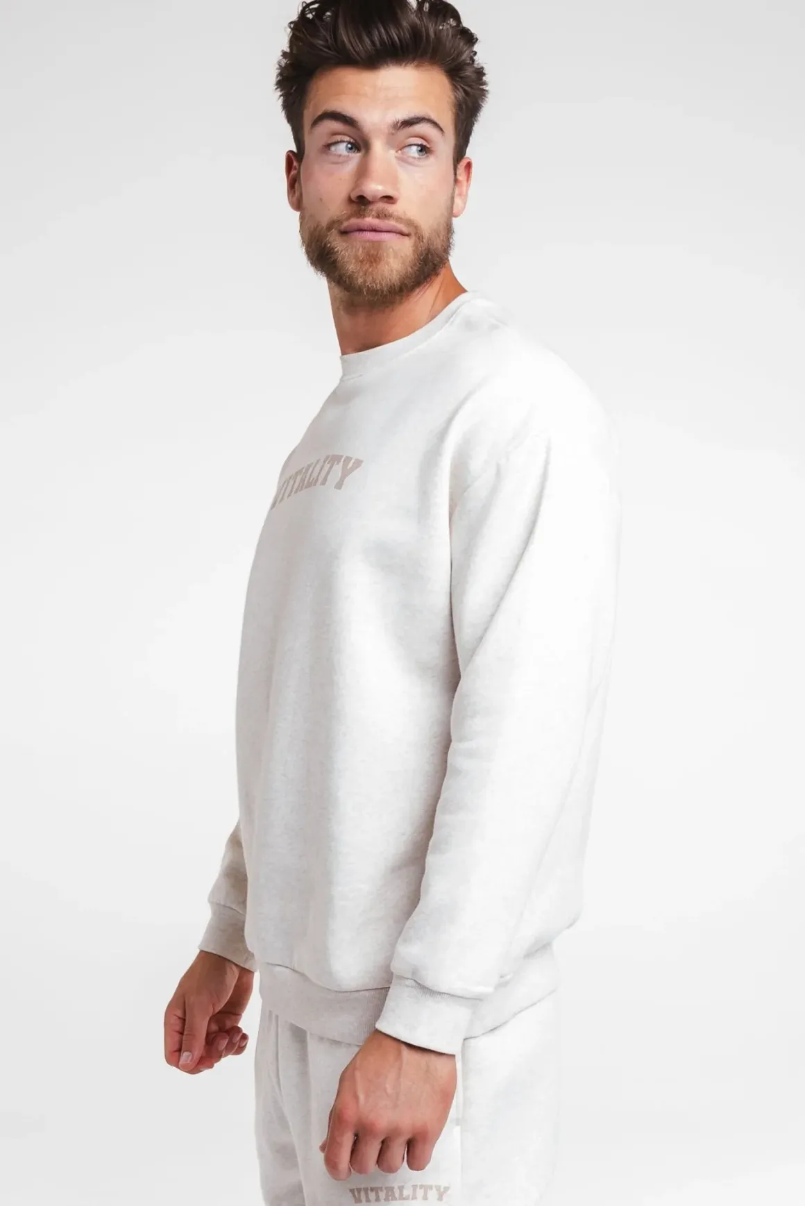 Vitality Cozy® Uni Crew - Oat Marl - Varsity