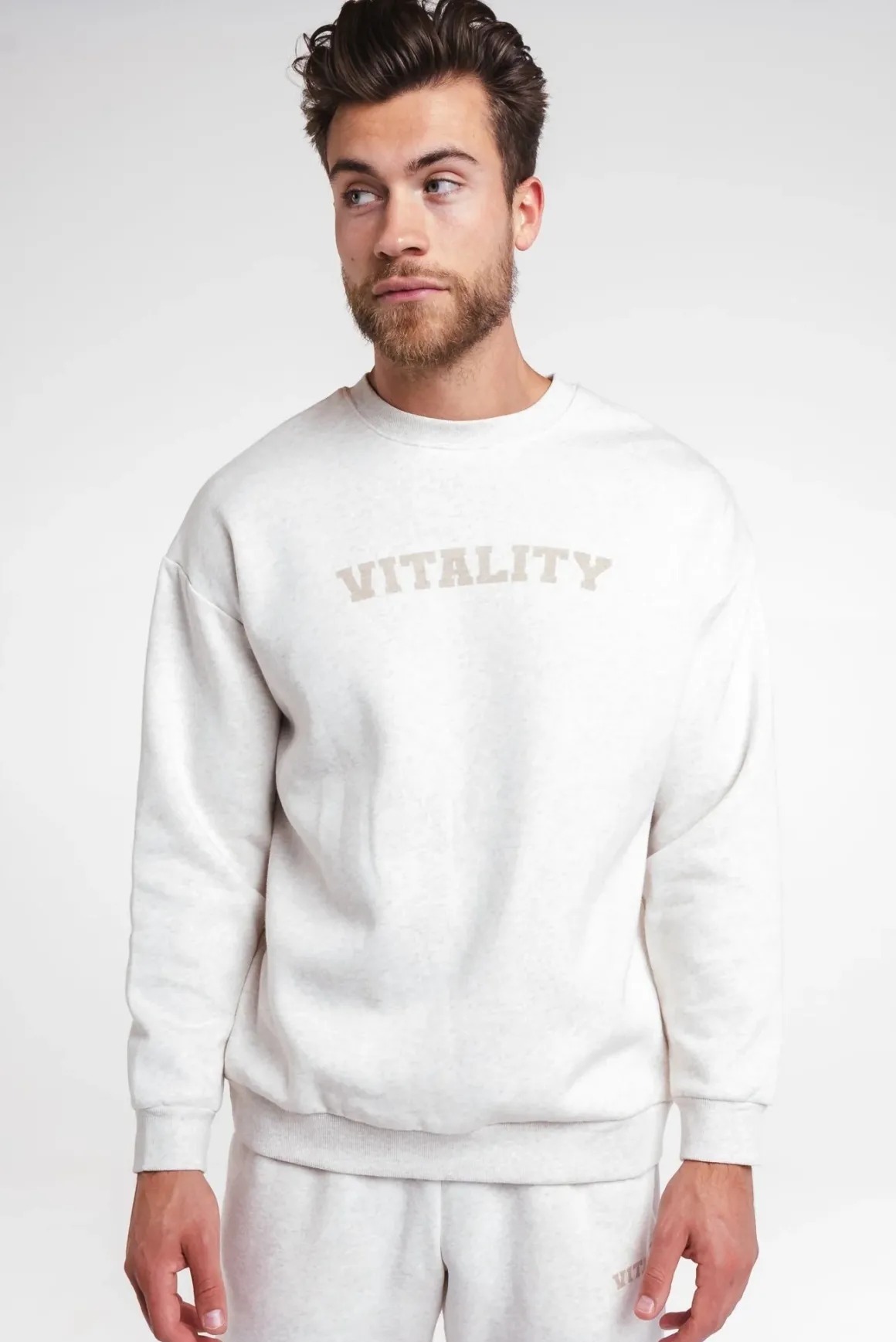 Vitality Cozy® Uni Crew - Oat Marl - Varsity
