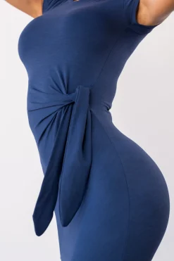 Vitality Daydream® Tie Midi Dress - Oxford Sapphire Marl