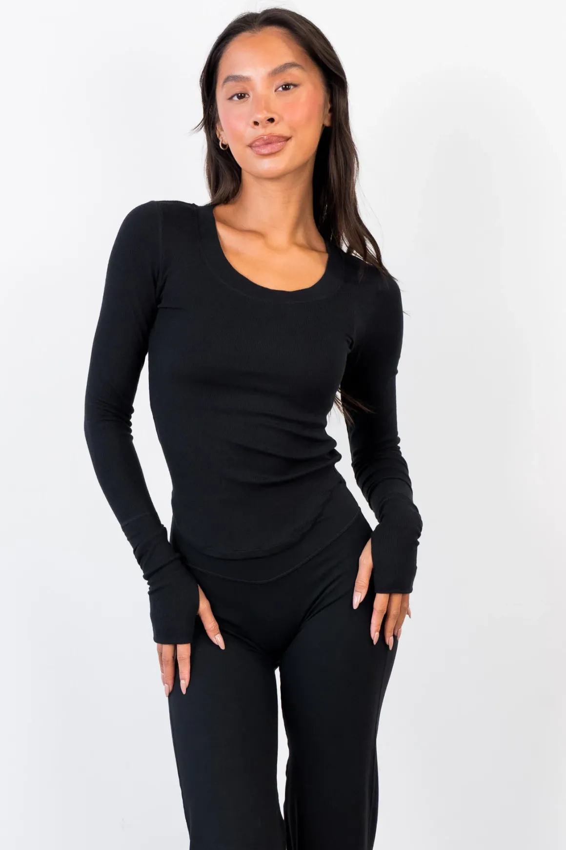 Vitality Essential Rib Scoop Top - Midnight