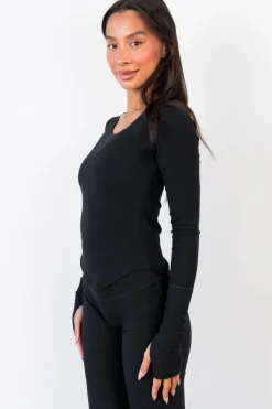 Vitality Essential Rib Scoop Top - Midnight