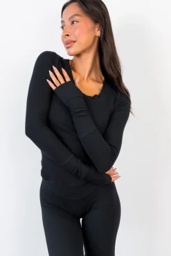 Vitality Essential Rib Scoop Top - Midnight