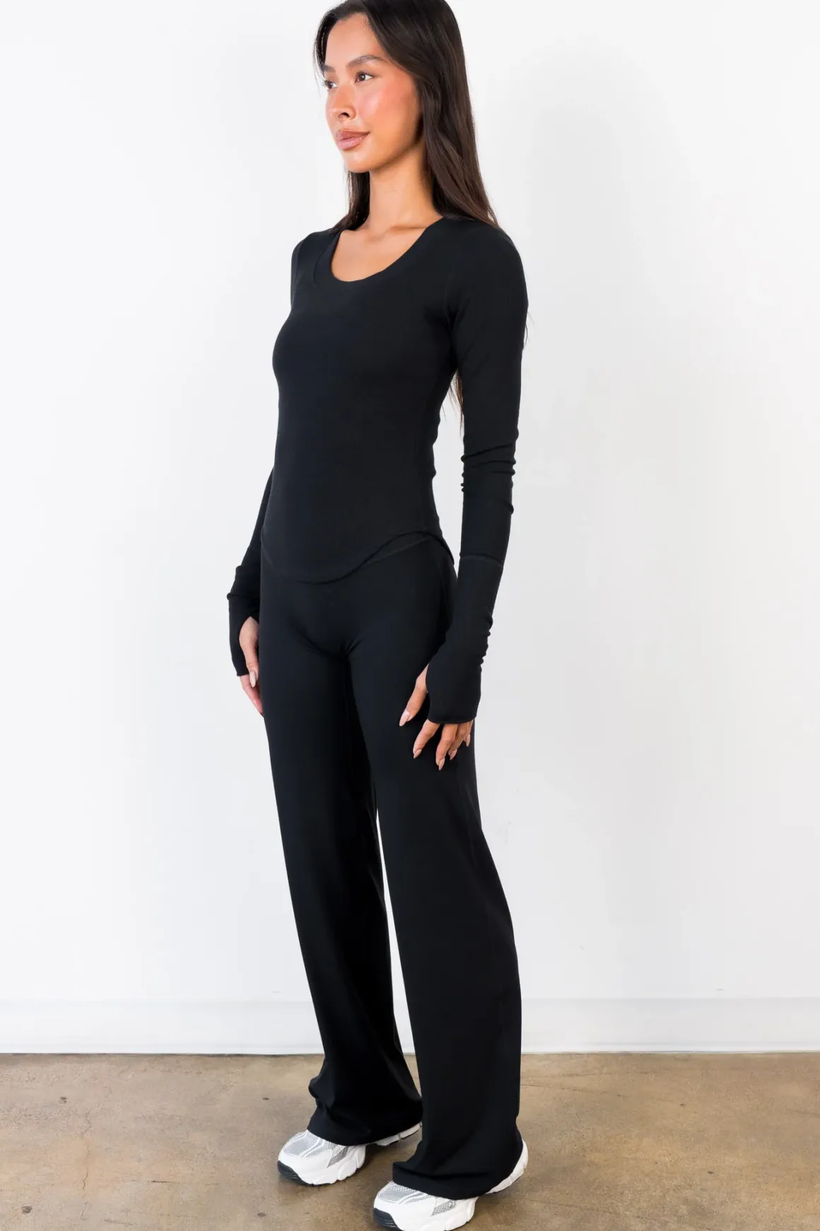 Vitality Essential Rib Scoop Top - Midnight