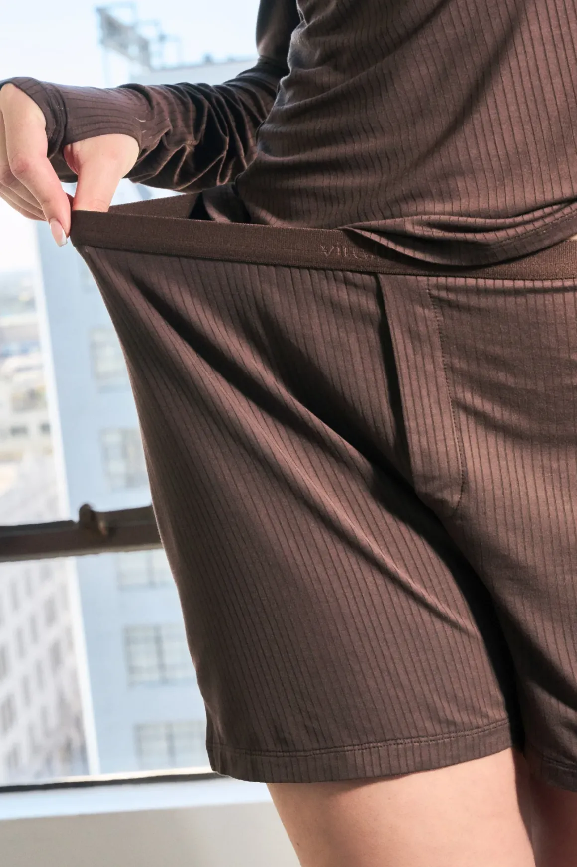 Vitality Float Rib Boxer Short - Cocoa