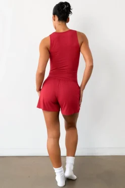 Vitality Float Rib Boxer Short - Crimson