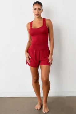 Vitality Float Rib Boxer Short - Crimson
