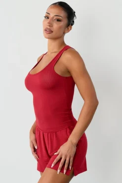 Vitality Float Rib Boxer Short - Crimson