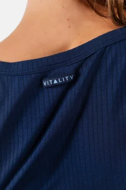 Vitality Float Rib Henley Tee - Oxford