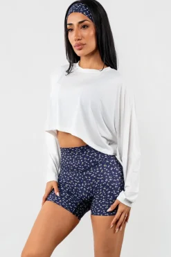 Vitality Flow Crop Long Sleeve - Snow