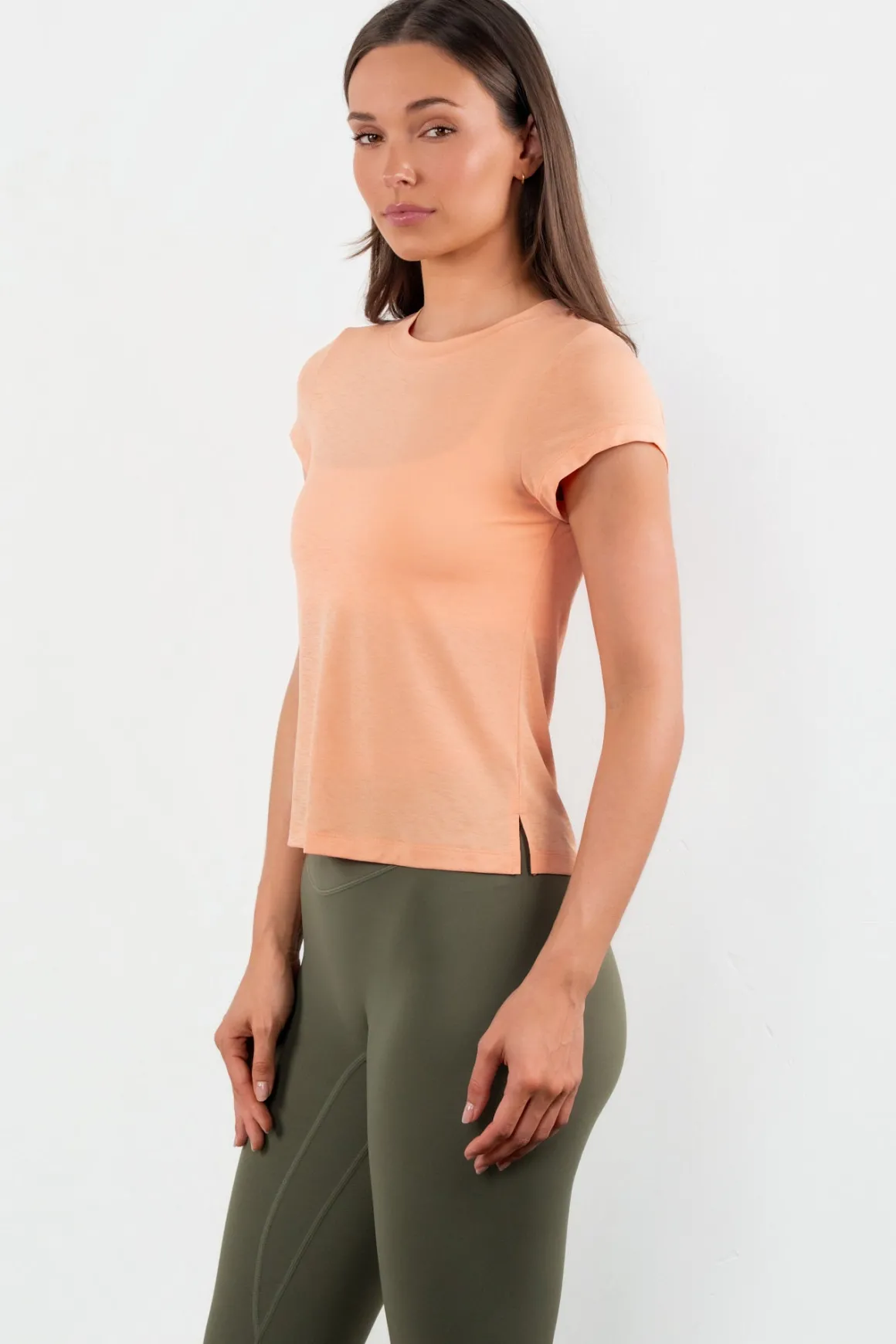 Vitality Flow Simple Tee - Light Peach