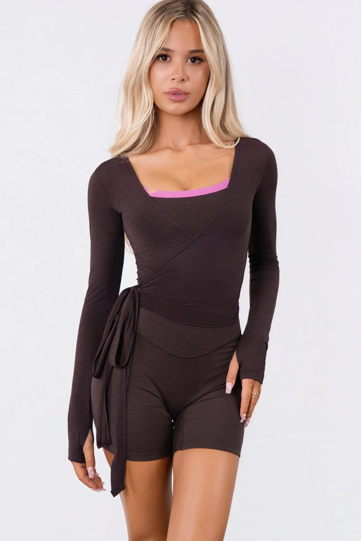 Vitality Flow Wrap Top - Espresso
