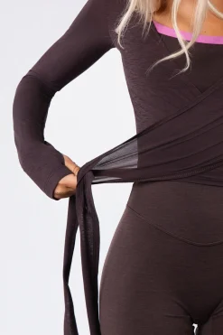 Vitality Flow Wrap Top - Espresso