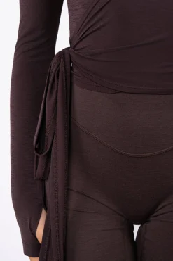 Vitality Flow Wrap Top - Espresso