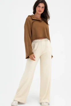 Vitality Homebody® Wide Leg Trouser - Ivory Washed