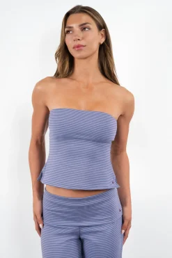 Vitality Microstripe Tube Top - Bluebird Microstripe