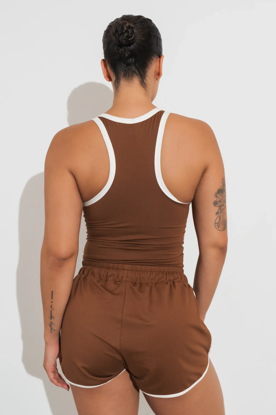 Vitality Motive® Racer Tank - Toffee Contrast