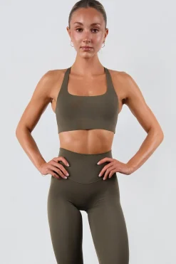 Vitality Pulse® Strappy Racer Bra - Coffee