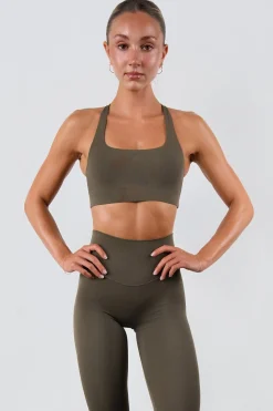 Vitality Pulse® Strappy Racer Bra - Coffee