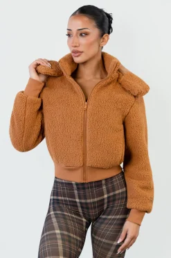 Vitality Teddy Bomber Jacket - Caramel